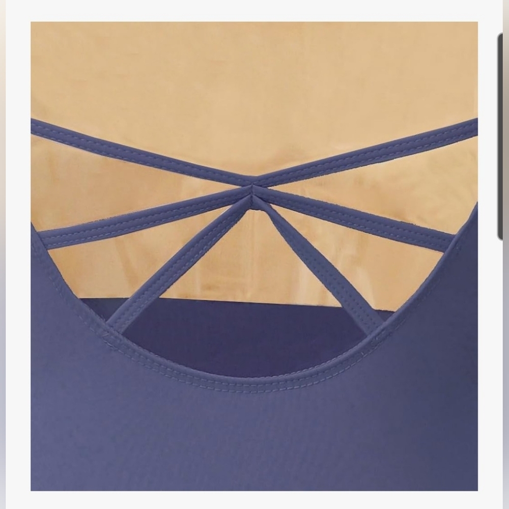 Strappy Back Women's Dance Ballet Bodysuit in Navy Size XXL - Picture 5 of 7